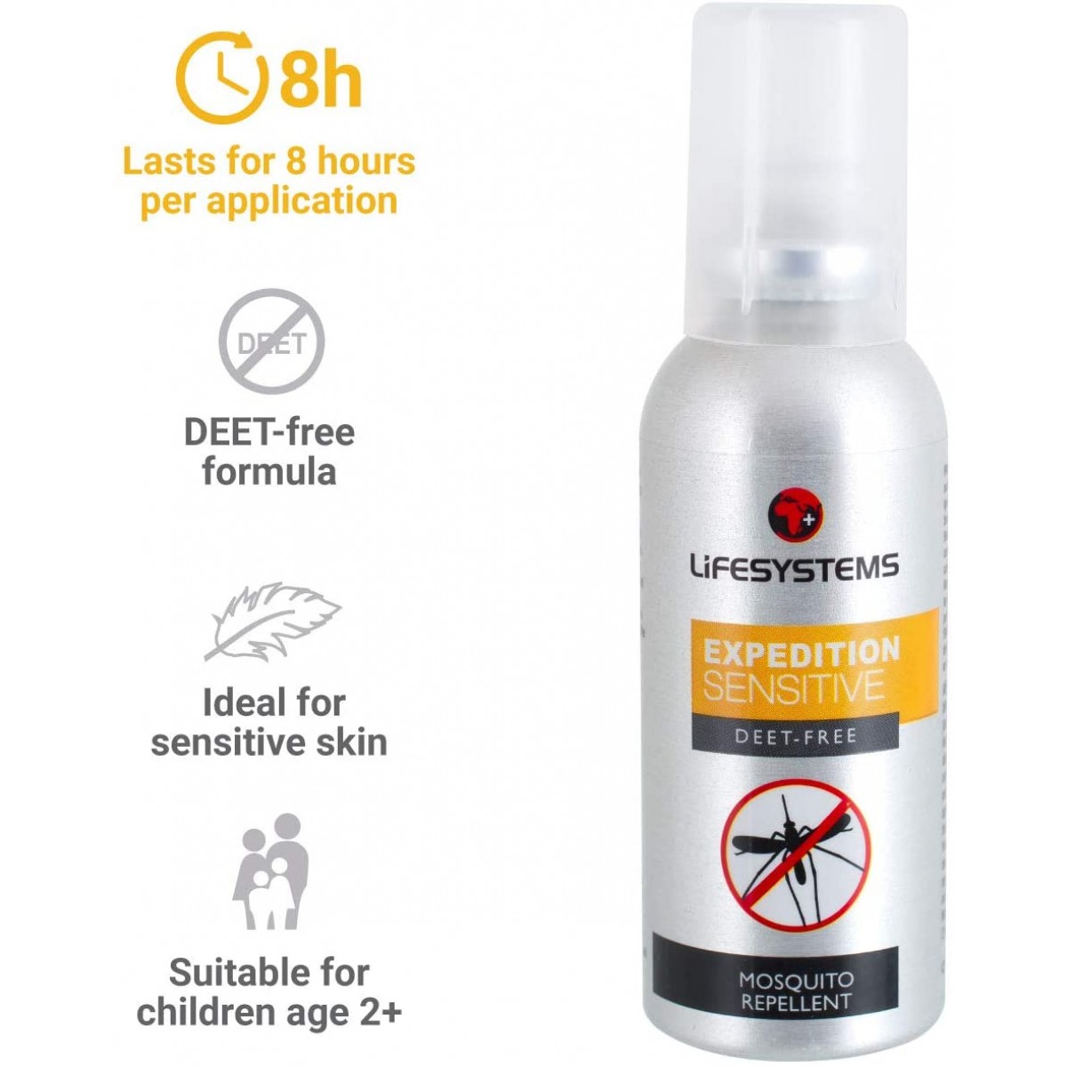 Līdzeklis pret odiem un ērcēm Lifesystems Expedition Sensitive 100ml